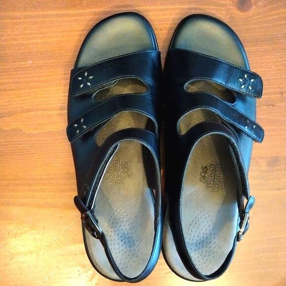 SAS TRIPAD COMFORT QUATRO SLINGBACK SANDALS, BLACK, 9.5 WW  LIKE NEW!! - Picture 8 of 11
